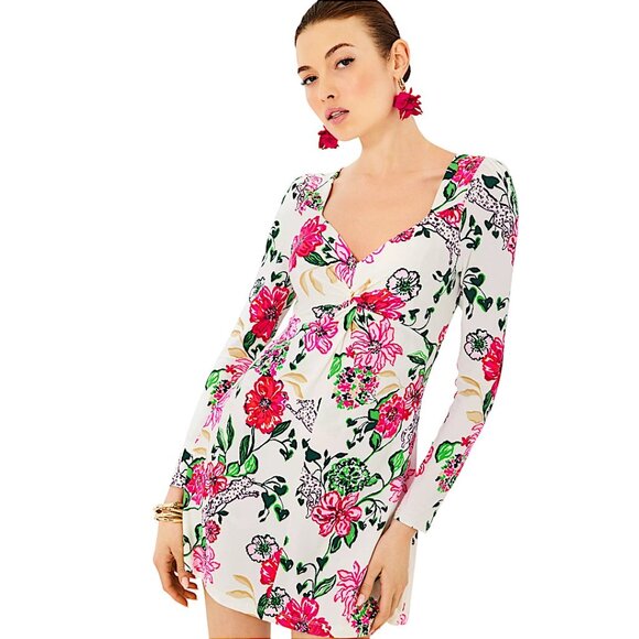 Lilly Pulitzer Anne Skirted Romper in Coconut Safari Sanctuary NWT - Size Large - Picture 3 of 8